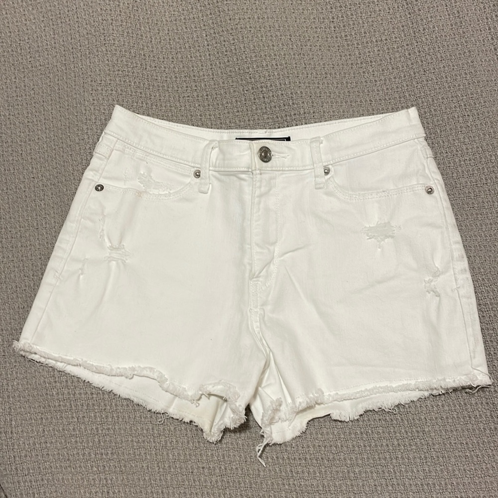 White denim shorts